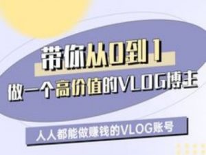 带你从0-1做一个高价值的VLOG博主一期，人人都能做挣钱的VLOG账号-大齐资源站