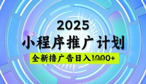 2025微信小程序推广计划，撸广告玩法，日均5张，稳定简单【揭秘】-大齐资源站
