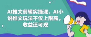 AI推文剪辑实操课，AI小说推文玩法不仅上限高，收益还可观-大齐资源站