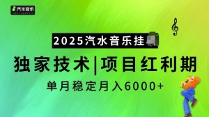 2025汽水音乐挂JI项目，独家最新技术，项目红利期稳定月入6000+-大齐资源站