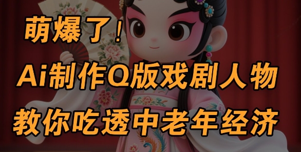 用Ai制作Q版戏剧人物，手把手教你吃透中老年经济，5分钟一个成品，多渠道变现-大齐资源站