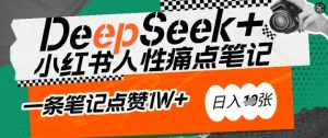 AI赋能小红书爆款秘籍：用DeepSeek轻松抓人性痛点，小白也能写出点赞破万的吸金笔记，日入多张-大齐资源站
