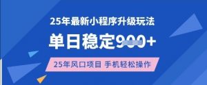 25年3月最新小程序升级玩法,单日稳定收益数张,风口项目,一个手机轻松操作【揭秘】-大齐资源站
