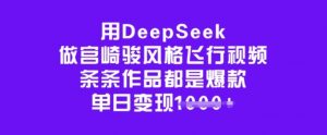 用DeepSeek做宫崎骏风格飞行视频，条条作品都是爆款，单日变现多张-大齐资源站