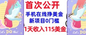 在线挣美金新项目，0门槛，1天收入115美刀，无脑操作，真正被动收入-大齐资源站