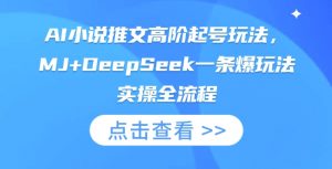 AI小说推文高阶起号玩法，MJ+DeepSeek一条爆玩法实操全流程-大齐资源站