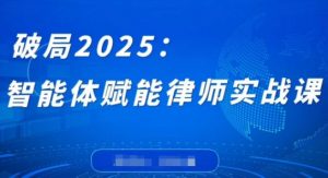 破局2025：智能体赋能律师实战课，打破编程壁垒，完成复杂任务，沉淀专属知识，赋能律师实务-大齐资源站