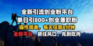 全新引流创业粉平台 单日引800+，创业兼职粉，操作简单，每天仅需8分钟【仅揭秘】-大齐资源站