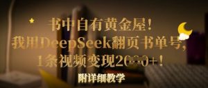 书中自有黄金屋！我用DeepSeek翻页书单号，1条视频变现多张！附详细教学-大齐资源站