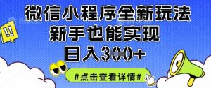 微信小程序全新玩法，新手也能实现日入3张【揭秘】-大齐资源站
