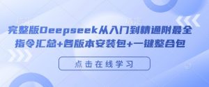 完整版Deepseek从入门到精通附最全指令汇总+各版本安装包+一键整合包-大齐资源站