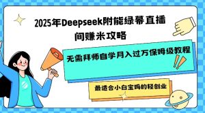 2025年Deepseek附能绿幕直播间挣米攻略无需拜师自学月入过W保姆级教程,最适合小白宝妈的轻创业-大齐资源站