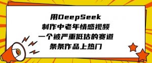 用DeepSeek制作中老年情感视频，一个被严重低估的赛道，条条作品上热门-大齐资源站
