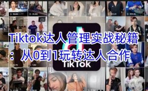 Tiktok达人管理实战秘籍:从0到1玩转达人合作-大齐资源站