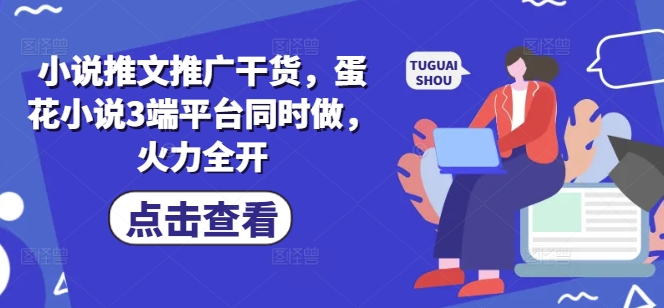 小说推文推广干货，蛋花小说3端平台同时做，火力全开-大齐资源站
