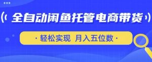 全自动闲鱼托管式电商带货，只需一部安卓手机和一个闲鱼号，轻松实现月入五位数【揭秘】-大齐资源站
