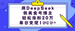 用DeepSeek做美食号博主，轻松涨粉20万，单日变现多张-大齐资源站