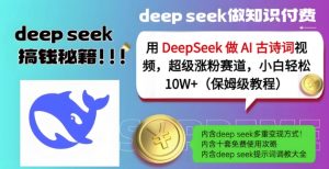 用DeepSeek做AI古诗词视频，超级涨粉赛道，小白轻松涨粉10W+(保姆级教程)-大齐资源站