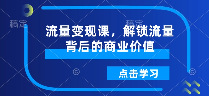 流量变现课，解锁流量背后的商业价值-大齐资源站