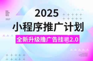2025小程序推广计划，撸广告挂JI3.0玩法，日均5张【揭秘】-大齐资源站