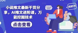 小说推文最新干货分享，AI推文进阶课，万能控图技术-大齐资源站