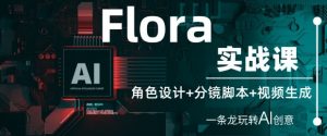 Flora实战课：角色设计+分镜脚本+视频生成，一条龙玩转AI创意-大齐资源站