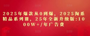 2025年爆款从0到爆,2025淘系精品系列课,25年全新升级版:1000W+1年广告费-大齐资源站