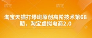 淘宝天猫打爆班原创高阶技术第68期，淘宝虚拟电商2.0-大齐资源站