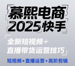 2025快手短视频+直播带货运营技巧，​短视频、直播运营、高阶剪辑-大齐资源站