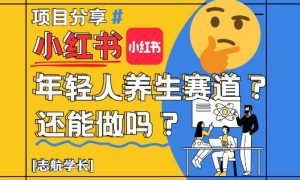 小红书年轻人养生赛道？真的还能做吗？详细讲解！-大齐资源站