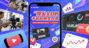 爆火全网的手机短视频变现课,0基础教你拍摄剪辑涨粉运营变现,用一部手机挣钱-大齐资源站