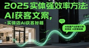 2025实体强效率方法:AI批量产出获客文案,实体店AI获客秘籍-大齐资源站