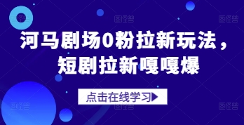 河马剧场0粉拉新玩法，短剧拉新嘎嘎爆-大齐资源站