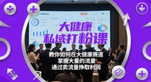 大健康私域打粉课,教你如何在大健康赛道,掌握大量的流量,通过卖流量挣取利润-大齐资源站