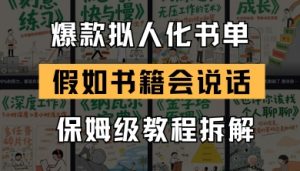 最新爆款拟人化书单玩法，假如书籍会说话，保姆级教程-大齐资源站