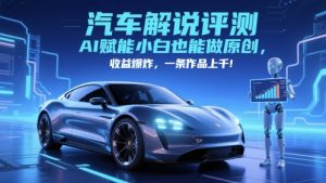 抖音汽车解说评测赛道，AI赋能小白也能做原创，收益爆炸，一条作品上千-大齐资源站