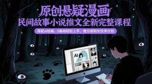 原创悬疑漫画民间故事小说推文全新完整课程， 搭配ai绘画，0基础轻松上手，撸分成和伙伴计划-大齐资源站