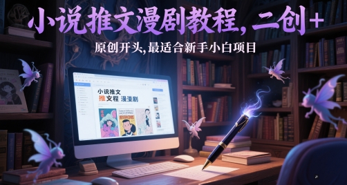小说推文漫剧教程，二创+原创开头，最适合新手小白项目-大齐资源站