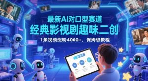 最新AI对口型赛道，经典影视剧趣味二创，1条视频涨粉4000+，保姆级教程-大齐资源站