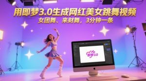 用即梦3.0生成网红美女跳舞视频，女团舞、来财舞，3分钟一条-大齐资源站