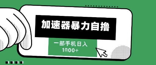 205新风口，加速器暴力自撸，单机日入1k+【揭秘】-大齐资源站