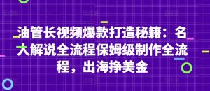 油管长视频爆款打造秘籍：名人解说全流程保姆级制作全流程，出海挣美金-大齐资源站
