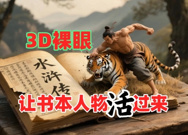 书本人物裸眼3D视频，新的玩法，流量超猛，保姆级教程-大齐资源站