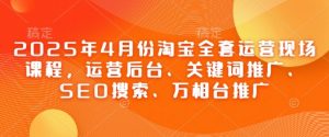 2025年4月份淘宝全套运营现场课程，运营后台、关键词推广、SEO搜索、万相台推广-大齐资源站