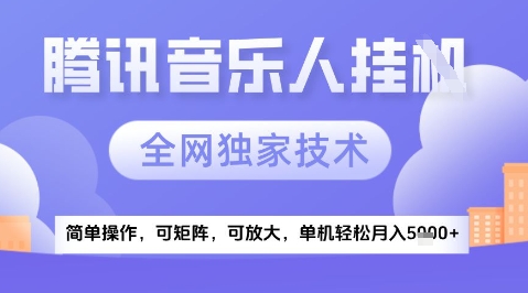 2025腾讯音乐挂G项目，全网独家技术，全新玩法，轻松月入5k+【揭秘】-大齐资源站