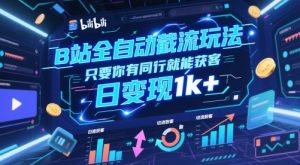 B站全自动截流玩法只要你有同行就能获客，日变现1k+【揭秘】-大齐资源站
