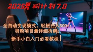 2025男粉计划7.0，全自动变现模式，轻松日入5张+，新手小白必看课程-大齐资源站
