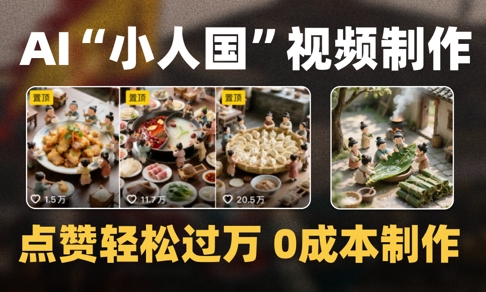 爆款1000W+播放微缩景观迷你小人国AI视频0成本制作全流程教学-大齐资源站
