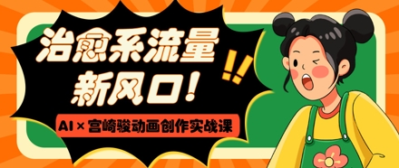 治愈系流量新风口，AI+宫崎骏动画创作实战课，从0到1打造爆款视频-大齐资源站