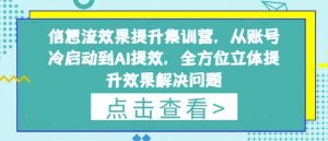 信息流效果提升集训营，从账号冷启动到AI提效，全方位立体提升效果解决问题-大齐资源站